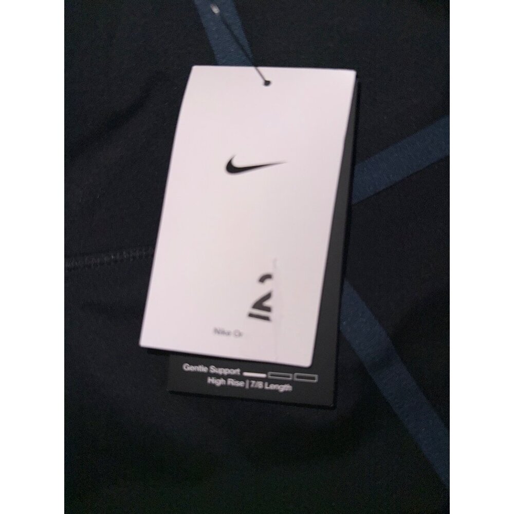 Nike Womens Dri-Fit One High-Rise 7/8 Training Leggings Black/Grey L New - Picture 3 of 5